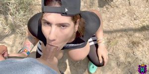 Big Tits Wife Gets Her Pussy Drilled On Public Trail After Sweaty Workout