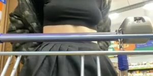 Teens flashing mastubation in supermarket