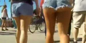 Youthful girls in very small shorts