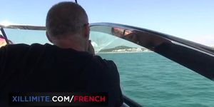 Hot anal sex with hot busty brunette on the yacht