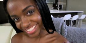 Newbie ebony ravaged teen gets facialized