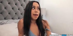 Raunchy estate agent involves the Latina teen in sex