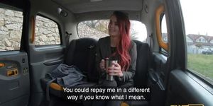 Slut agrees to pay for taxi cleaning with her cunt