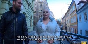 Sex with stranger helps big-boobied blonde earn money