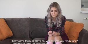 Enchanting Russian girl shows her virgin pussy