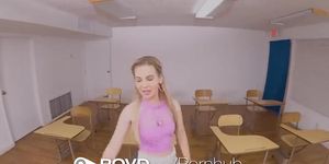 Blonde gets fucked by her teacher in first-person porn