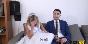 Sexy blond bride fucked in front of her loser groom