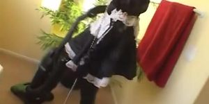 Blonde slave in latex maid outfit gets assfucked - teenandmilfcams.com