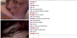 Lovely Omegle Teen Plays with BWC