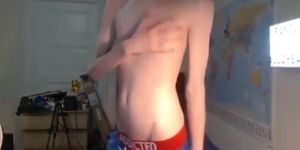 Uncircumcised redhead in undies