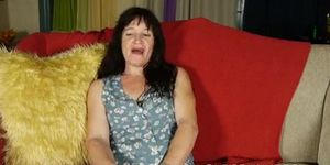 Handsome mature dark-haired pounds her tasty vagina for you