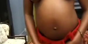 Black preggo wants some white meat to please her hungry cunt