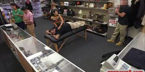 Asian pawns her massage table then pounded by pawn dude