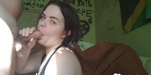 LOVEHOMEPORN - Cute girl swallows a large penis whole (Into My)