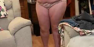 Bbw mother trying clothes