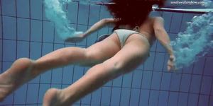 Juicy ass brunette girl Alla Birtakik swimming