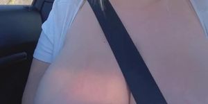 Nina Phoenix huge boobs in the car