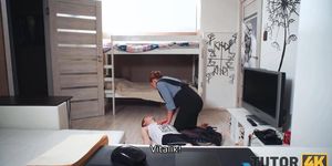TUTOR4K. Rich mans stepson fucked tutor and she has to spread legs