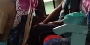 Kinky Indian dude jerks off and cums in the bus