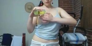 Nice boobs white girl wet oil porn show