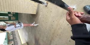 jerk right in front of asian teen prentends no ...