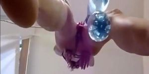 Slut with bottles hanging and screaming