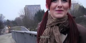 Czech redhead is paid cash to professionally and deepthroat stiff-on in public