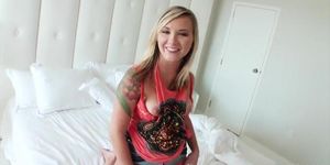 Cute inexperienced light-haired is talked into trying anal invasion penetration hook-up on tape