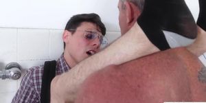 Handsome Asher gets his ass drilled by big daddy cop