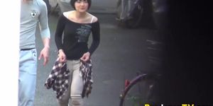 PISS JAPAN TV - Asian lady pees outdoors in alley