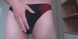 Bulge in speedo lycra spandex from soft to cum buddylongdong