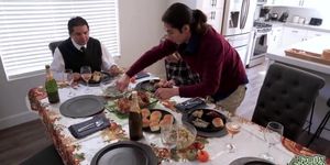 David Eats Avas Sweet Teen Pussy On Thanksgiving Dinner Fuck My Pussy