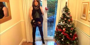 Alison in Thigh Boots - Wanking under the christmas tree