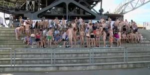 Naked on stadium