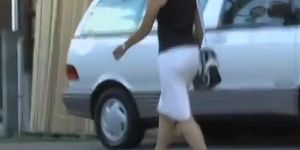 Classy Asian milf with no panties sharked on the street