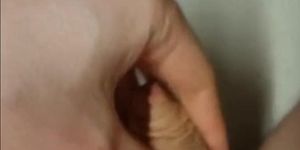 lad playing with his uncut cock - nice long foreskin