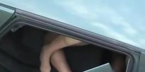 Teens having sex in a car filmed on voyeur cam