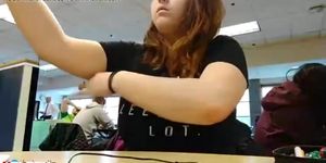Hot student shows her curvy boobs at the university