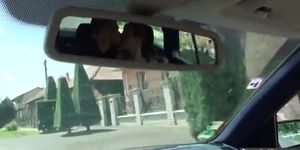 Teen Hanna and lover have sex for a ride
