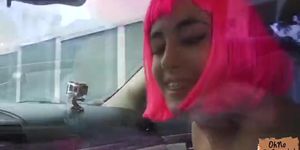 Cute cosplaying teen gets picked up and fucked by a stranger