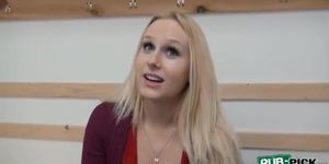 Busty blonde Czech girl anal for money