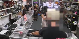 Super hot and busty Latina teen girl gets nailed hard in the pawnshop
