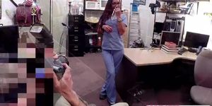 Desperate nurse gets easily persuaded to have sex in exchange of cash