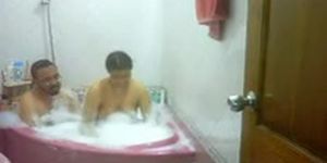 desi bhabhi taking tub with hubby's elder bone