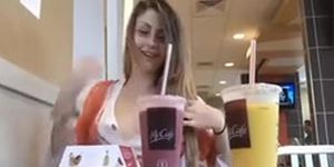 Beautiful Teen Horny At McDonald's