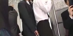 Splendid Japanese Damsel makes him to Gush Jizz on Subway Instruct