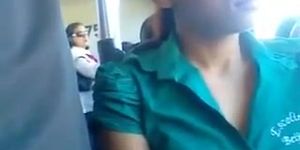 Voyeur sneakily films modest Latina girl in the bus