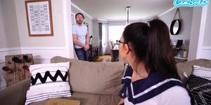 Camsoda - Nerdy Step Daughter Caught Masturbating Fucked by Step Dad