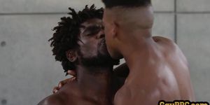 Ethnic stud duo rimming and barebacking passionate session