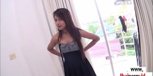 Tiny titted amateur Thai teen Lily Koh fucked gently by her european lover